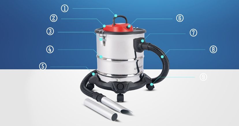 ODKURZACZ PRZEMYSŁOWY do popiołu kominka gruzu 2000 W TURBO MOCNY