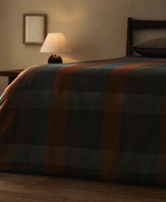 (Cama 90cm: 150 × 220 cm) Capa De Edredão Flanela Quadrados Zara Home
