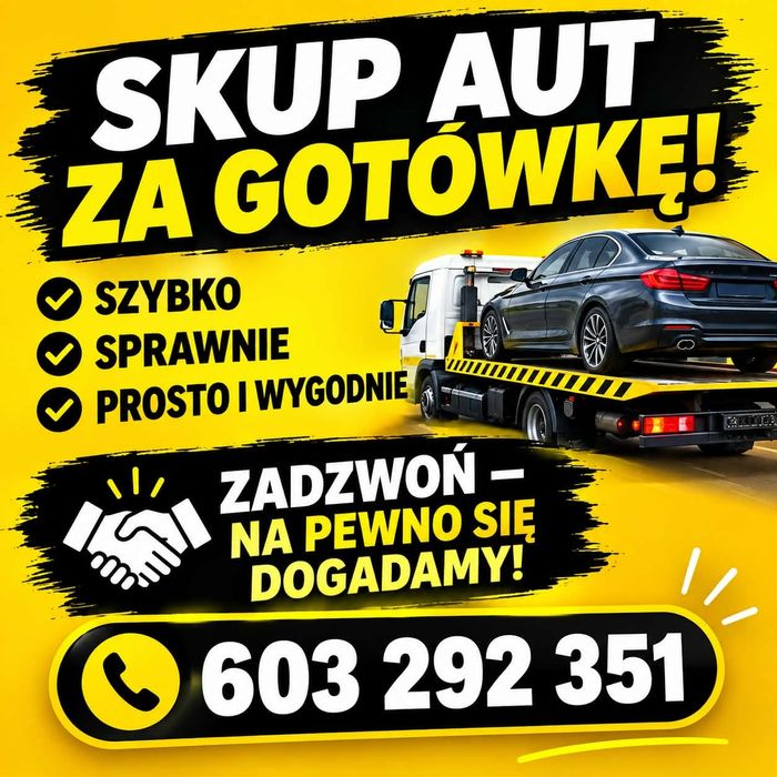 Skup Aut za gotówkę/Kupie/Sprzedam/Auto/Samochód/Wszystkie marki/Każdy stan/Szybka realizacja/Odbiór darmowy