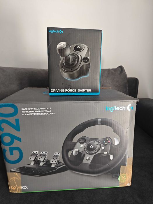 Kierownica Logitech G920 + Shifter (Skrzynia) | Stan Bardzo Dobry, Mało Używana!