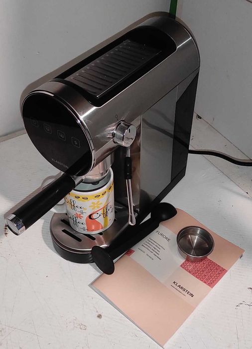 Еспрессо-машина Klarstein Furore з нержавіючої сталі компактна 20 бар