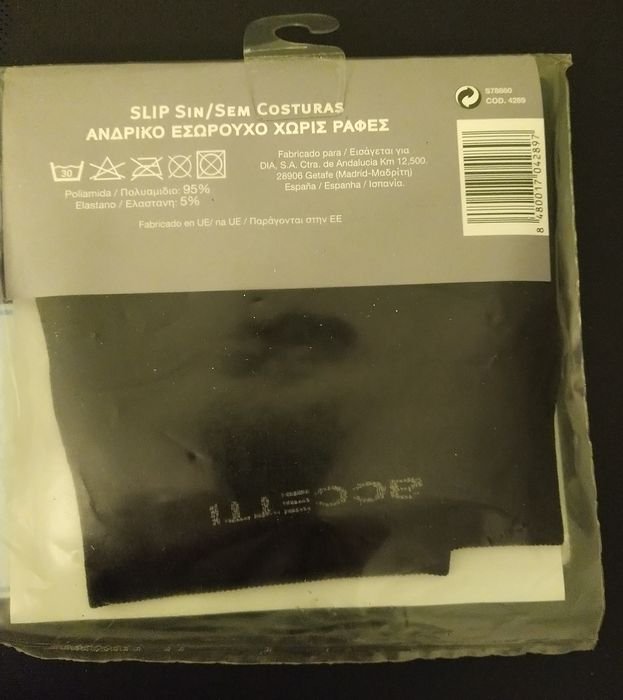 Slip Homem Sem Costura XL Preto
