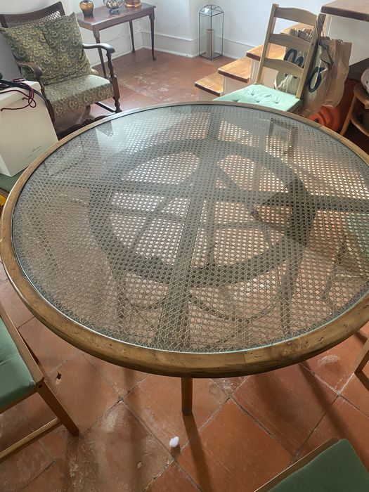 Mesa de jantar ratan palhinha