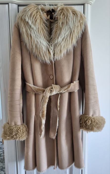 Kożuch damski z futerkiem  M