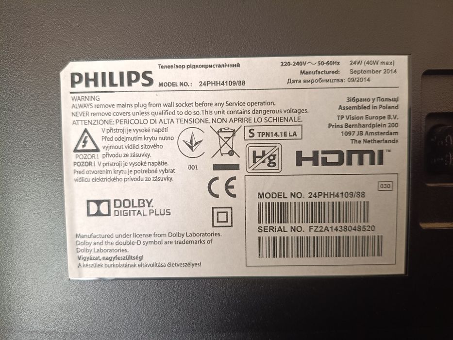 Telewizor TV Philips 24phh4109 24"