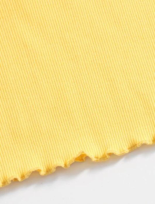 Top Amarelo Malha Canelado