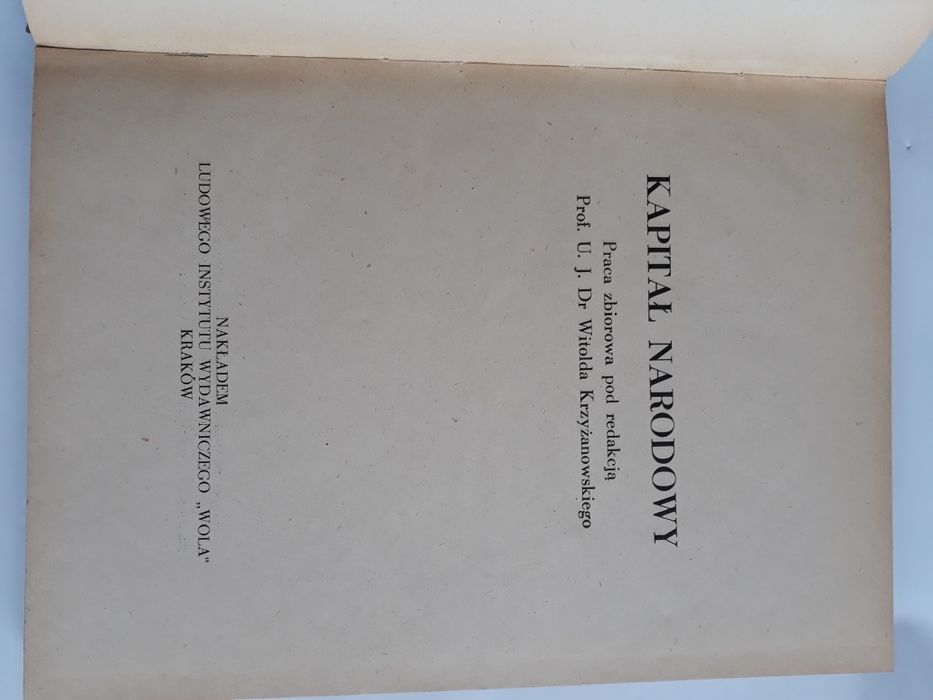 Kapitał narodowy; red. Witold Krzyżanowski