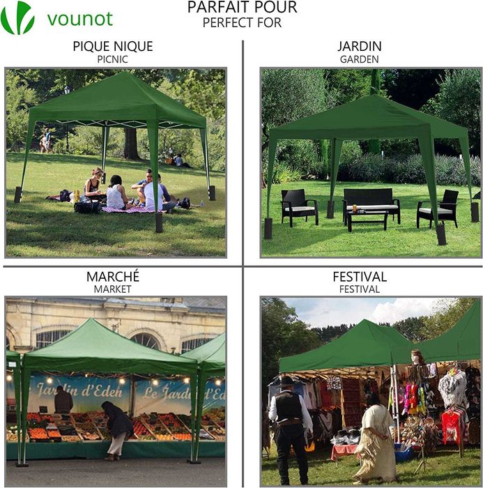 Tenda dobrável, 3 x 3 m, para jardim, terraço, campismo