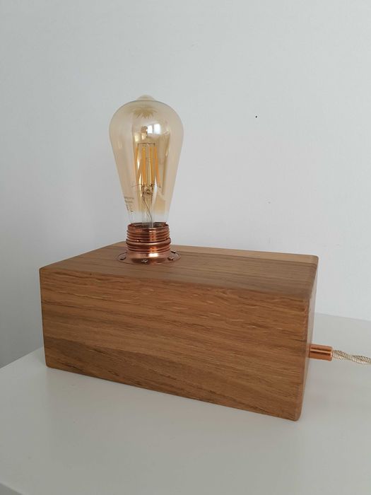 2 szt. Lampki nocne dębowe w stylu retro żarówki LED