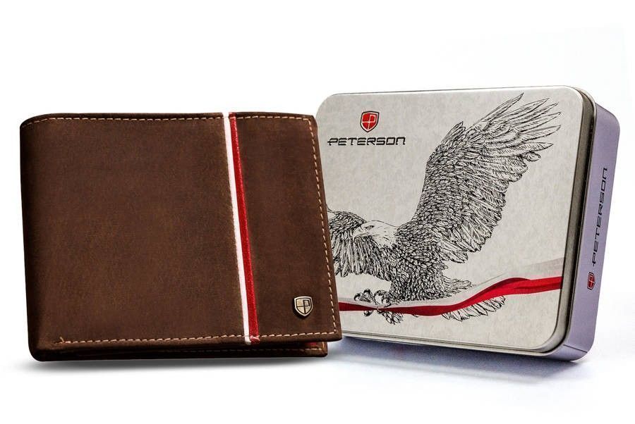 skórzany portfel z patriotycznym akcentem - peterson