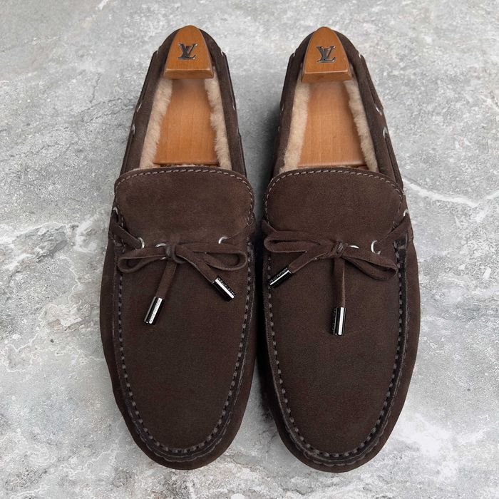 Louis Vuitton Arizona Fur Чоловічі хутряні мокасини замша оригінал 41