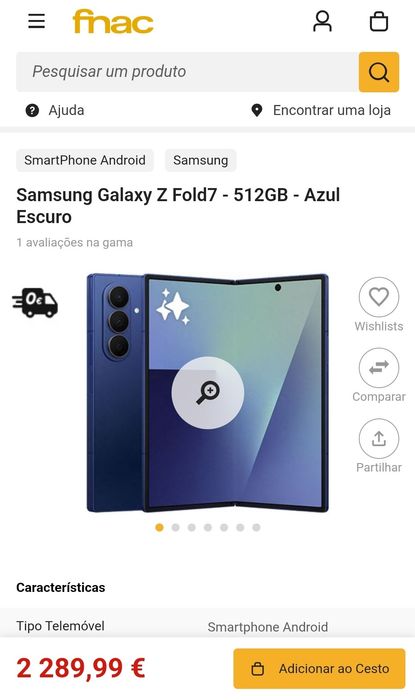 Samsung Z Fold 7 512GB, 256GB NOVO. Troca/retoma. Fatura, garantia.