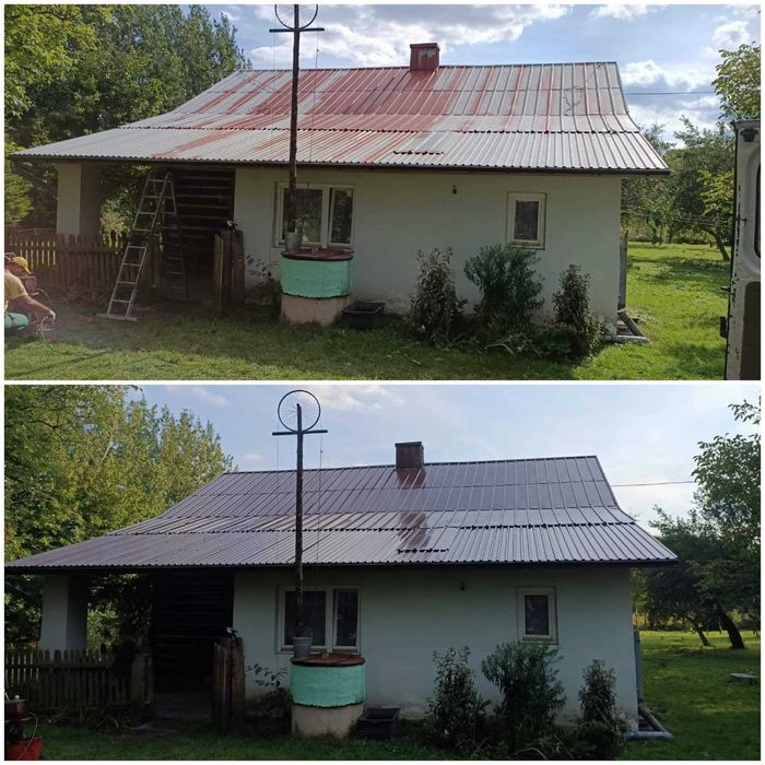 Malowanie dachów, mycie dachów, kostki, elewacji, kominy i rynny