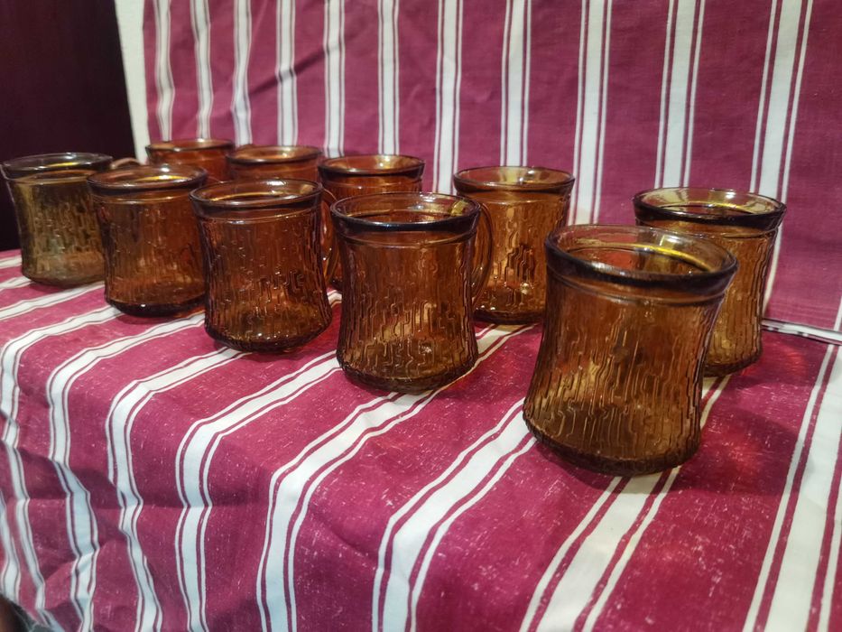 conjunto de 10 canecas em vidro