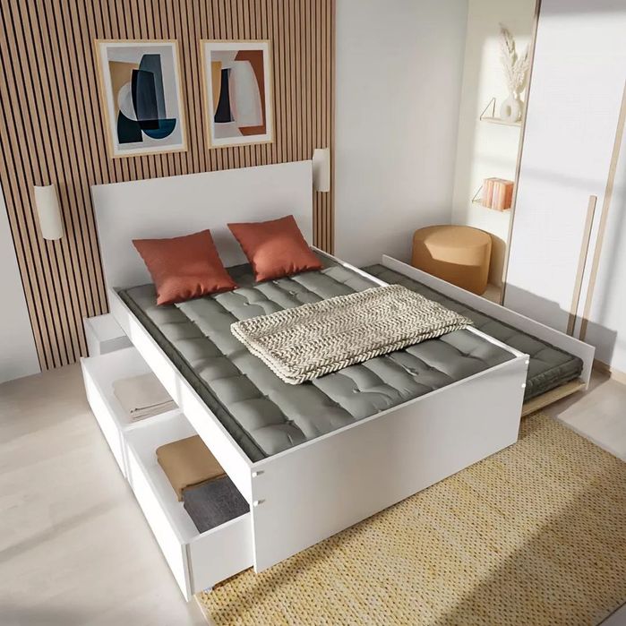 Cama com arrumação 140x190 cm