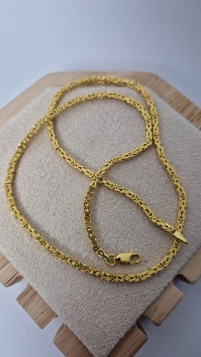 Złoty łańcuszek splot Królewski Bizantyjski