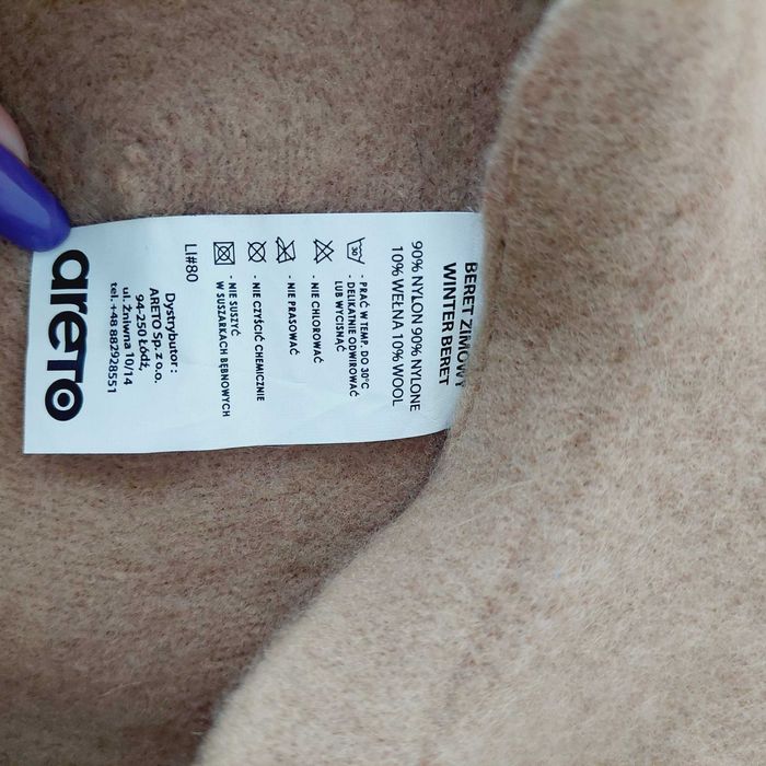 beret ciemniejszy beż areto Nowy