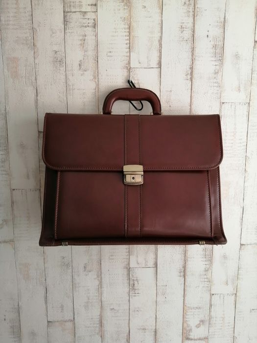 Skórzana torba - aktówka - na klucz - A. Bobkowski