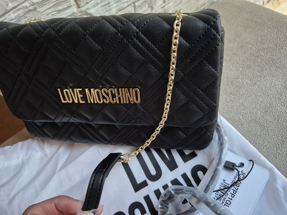 Torebka Damska Kopertówka Love Moschino Czarna pikowana