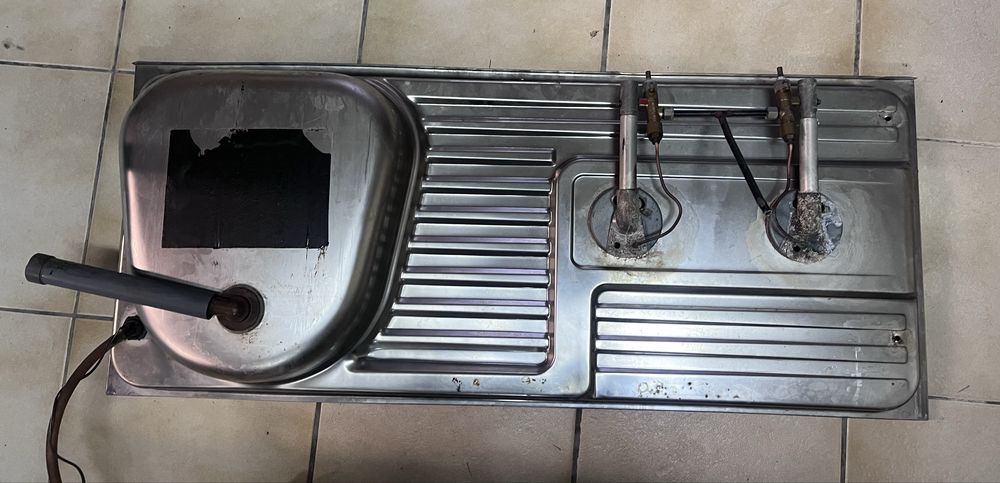 Lavatorio + fogao Autocaravana INOX