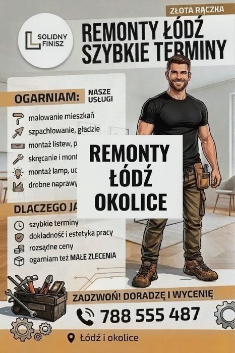 Łódź - remonty, naprawy, szybkie terminy