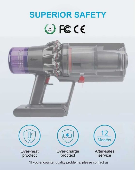 Сменный аккумулятор DTK V11 для беспроводного пылесоса Dyson SV14 АКБ