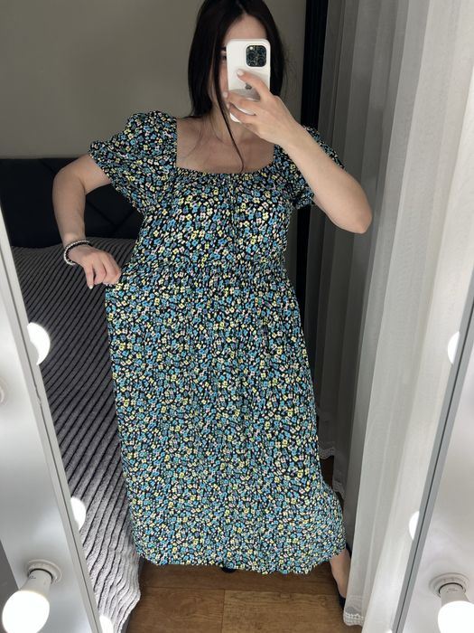 14 розмір віскоза сукня плаття платье сарафан міді квітковий принт