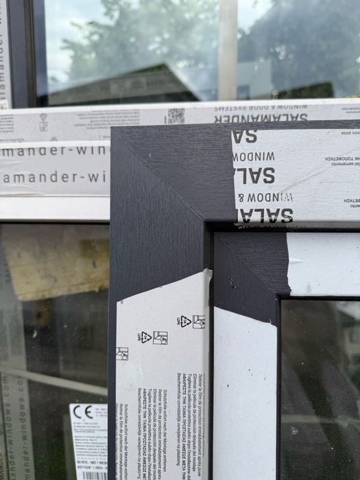 Nowe okna, salamander 82, antracyt/biały, 3 szyby, 5 szt