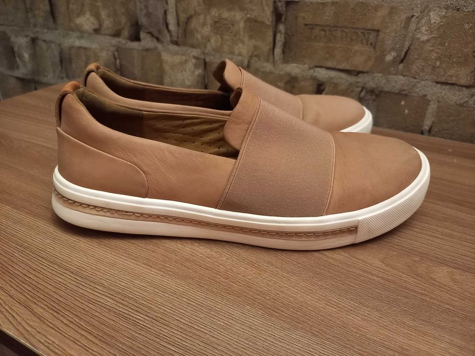 Мокасины слипоны кожаные женские Clarks unstructured р.37.