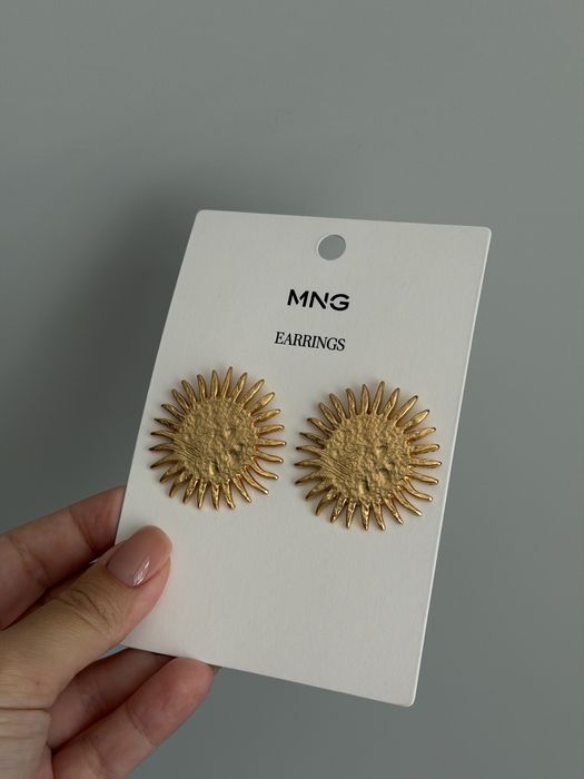 Сережки Mango у формі сонця золотисті