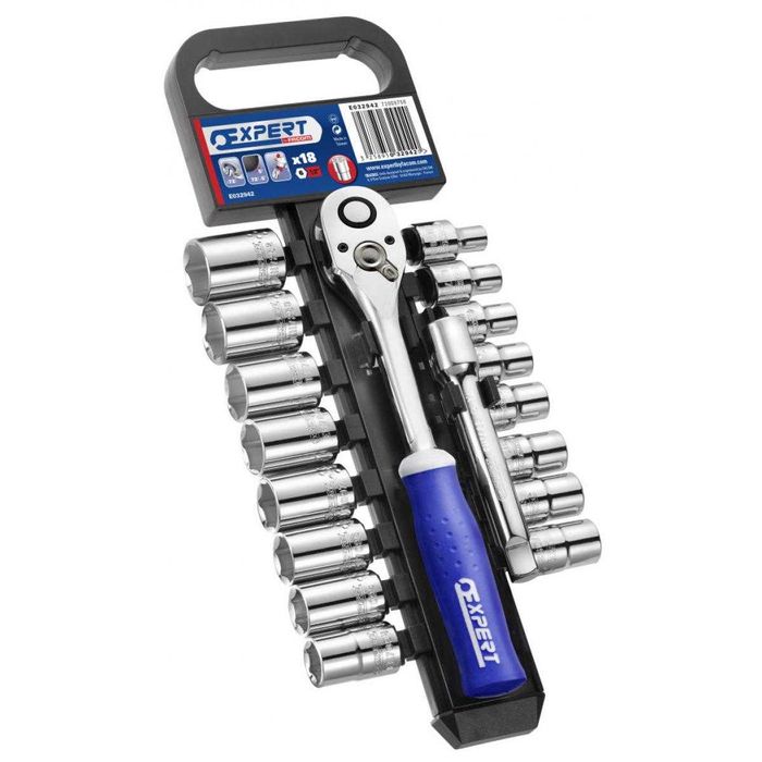 E032942 ZESTAW NASADEK 1/2" NA SZYNIE - 18 ELEMENTÓW Expert by Facom