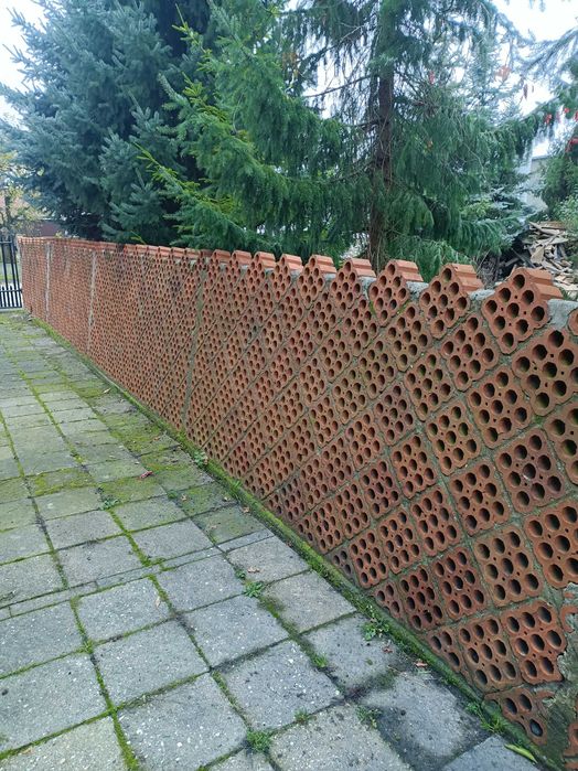 Ceglany płot na gruz