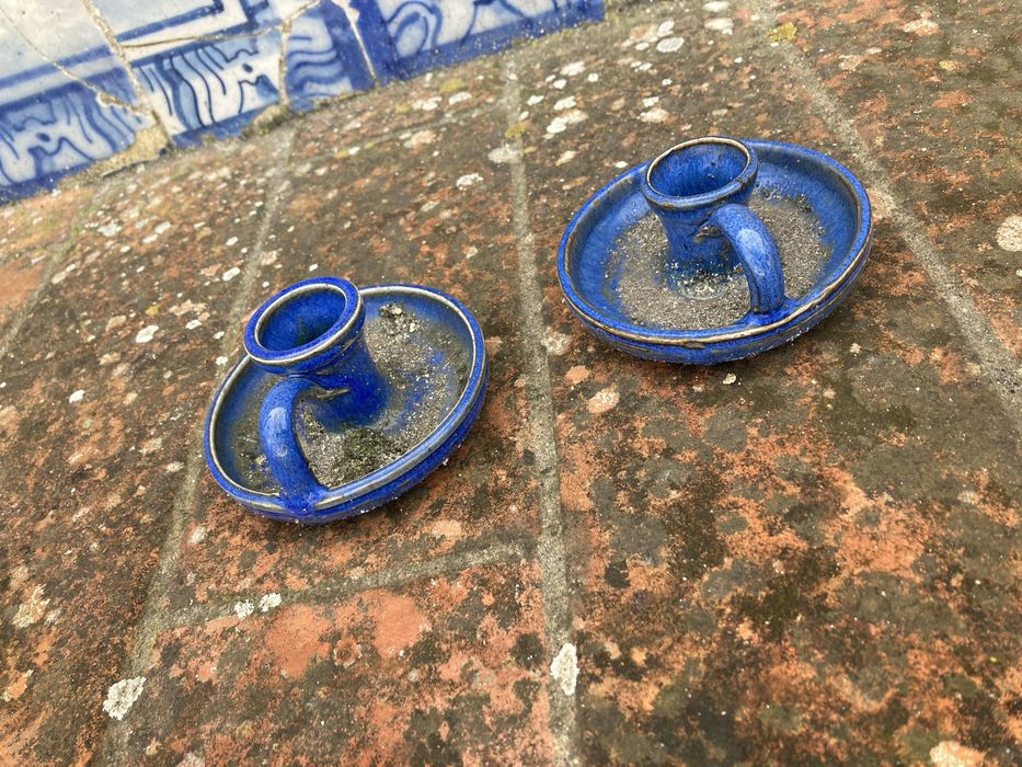 Vaso Azul Vidrado Decorativo