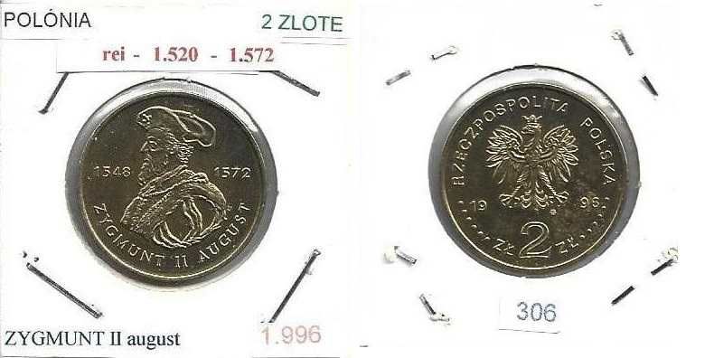 Polónia - - - 2 Złote - 1996 - Sigismund II Augustus - Moeda RARA