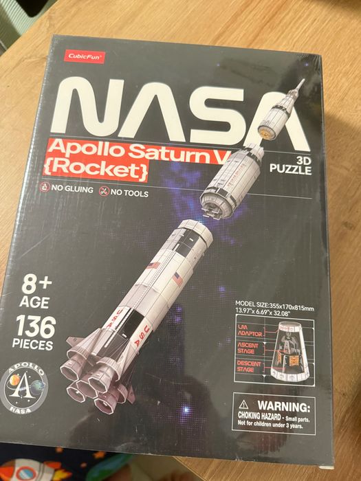 3D Пазл Cubic Fun Ракета Аполло Сатурн 136 елементів