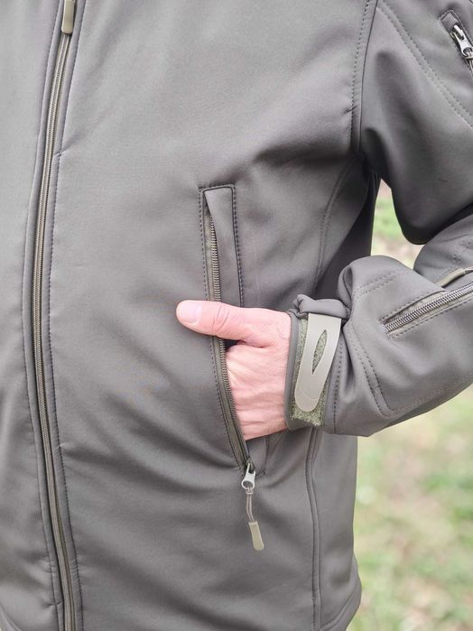 Куртка тактична Softshell з прихованим капюшоном | Софтшелл Олива B&L