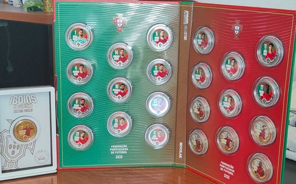 Coleção Completa iCoins Portugal 2026 – Inclui Moeda Gold de Cristiano Ronaldo