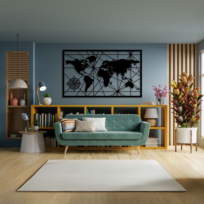 Mapa Świata 3D Obraz Ażurowy XXL Dekoracja Ścienna + Gratis