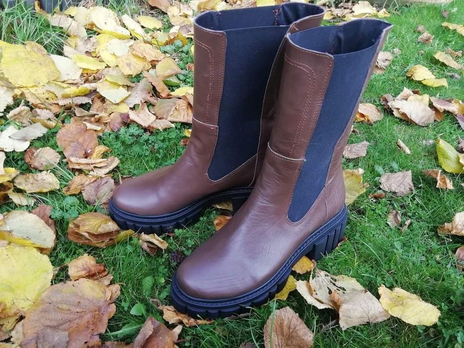 Eleganckie workery sztyblety naturalna skóra licowa kolory