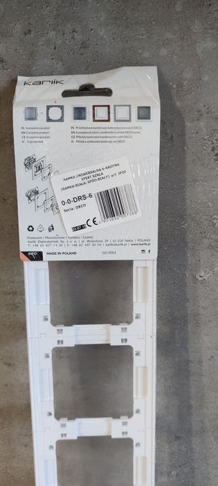 Ramka Karlik 6krotna białe szkło Deco