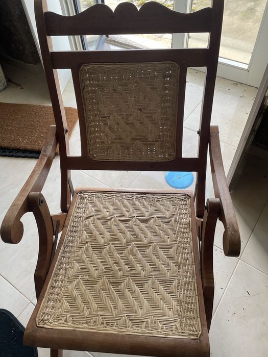 Espreguiçadeira em palhinha