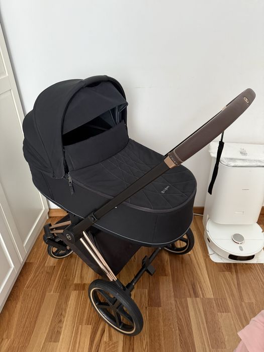 Wózek Cybex Priam Lux 2.0 3 w 1 kolor deep black rama rose gold