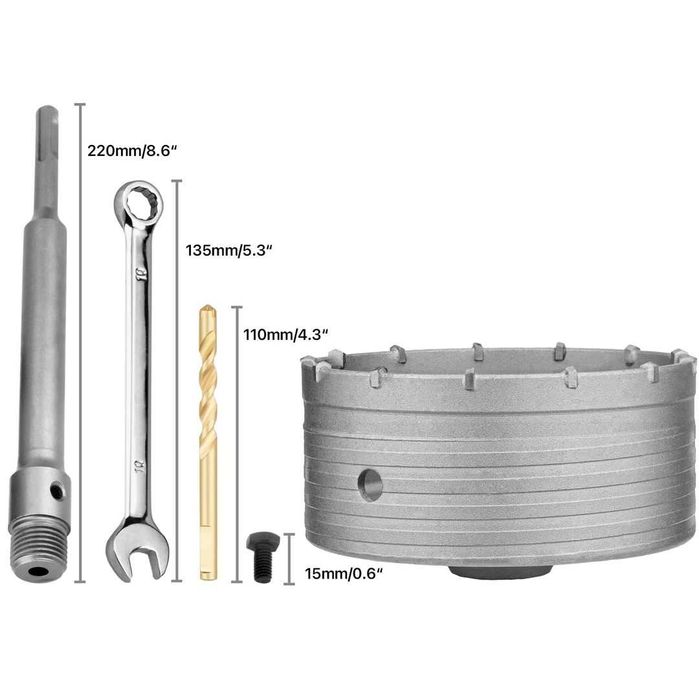 Conjunto de brocas de núcleo SDS Plus de 150 mm