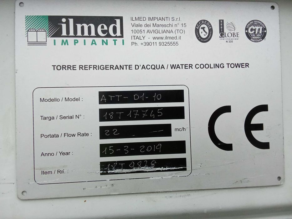 Torre de arrefecimento agua ano 2019