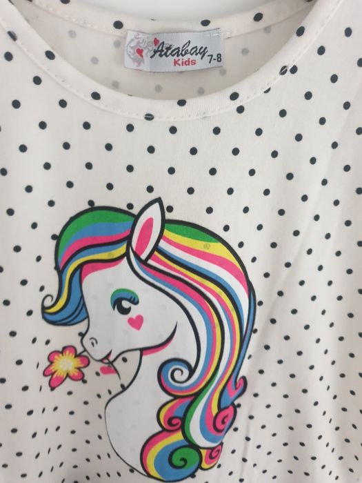 128 7-8 lat nowa sukieneczka z tiulem konik