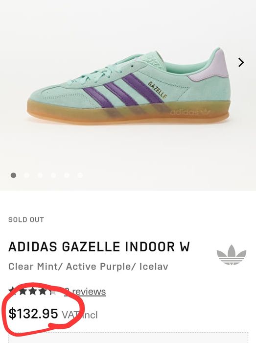 Оригінал 100% Жіночі кроссівки ADIDAS GAZELLE INDOOR W Mint(Розмір 38-24см)