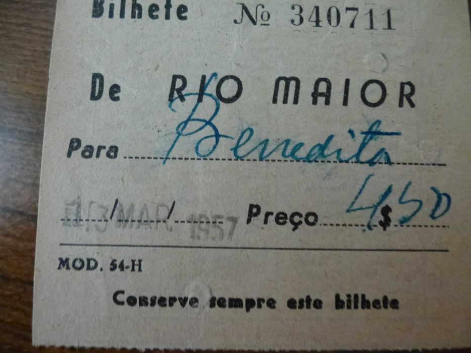 Bilhetes de transportes públicos antigos
