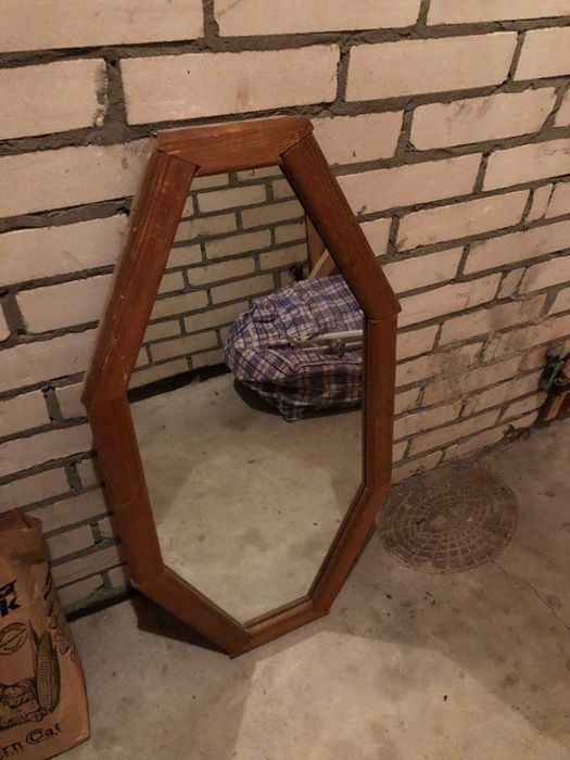 2 lustra lustro drewniane prl loft u2k drewno