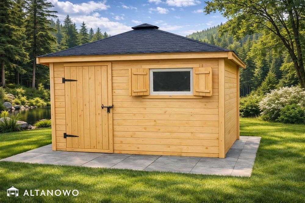 Domek na narzędzia ogrodowy drewniany 3x3 | producent | drewutnia