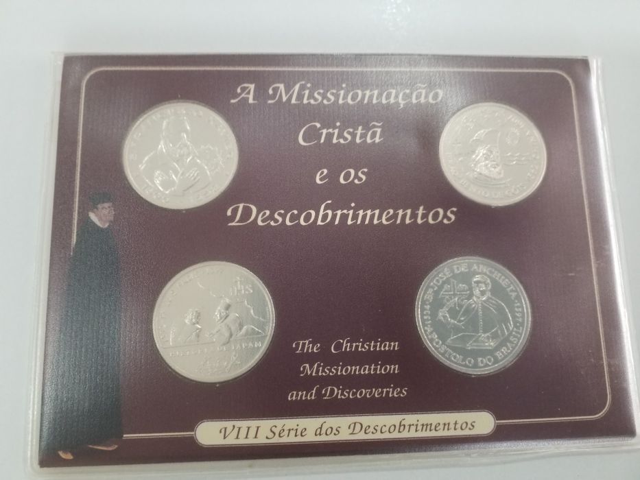 Moedas antigas portuguesas em prata.